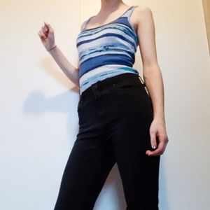 blue artsy tank top